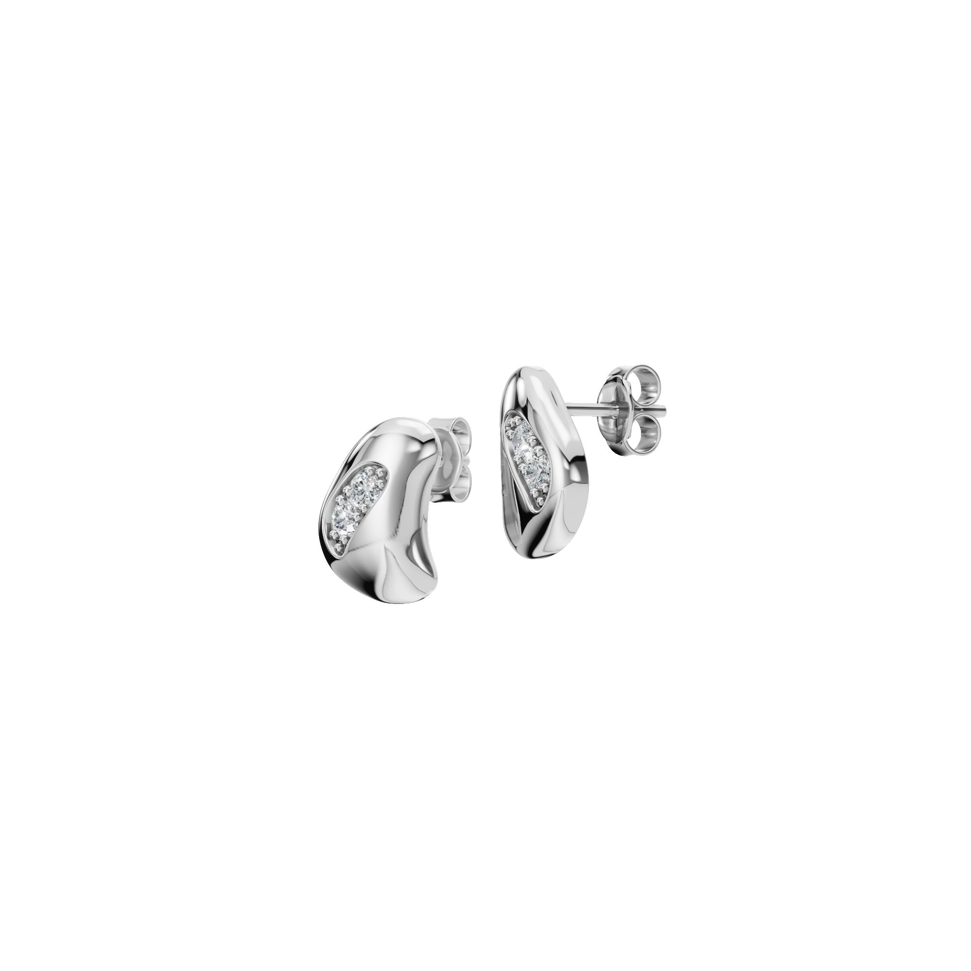 ROUND DOUBLE BEZEL FANCY EARRING