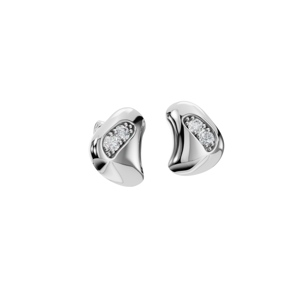ROUND DOUBLE BEZEL FANCY EARRING