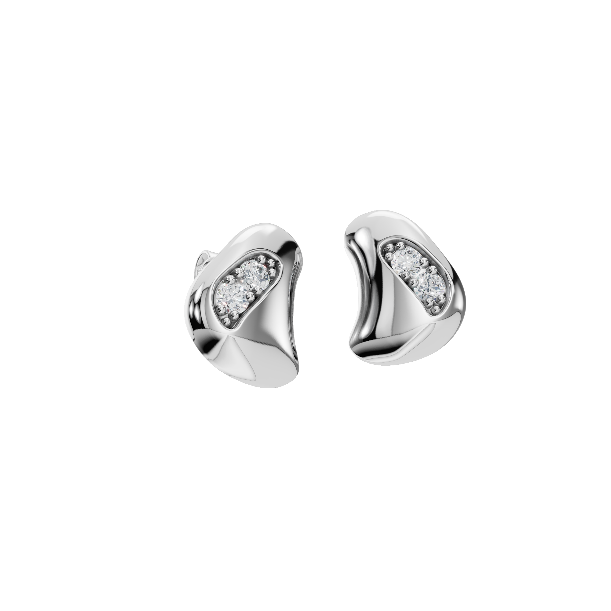 ROUND DOUBLE BEZEL FANCY EARRING
