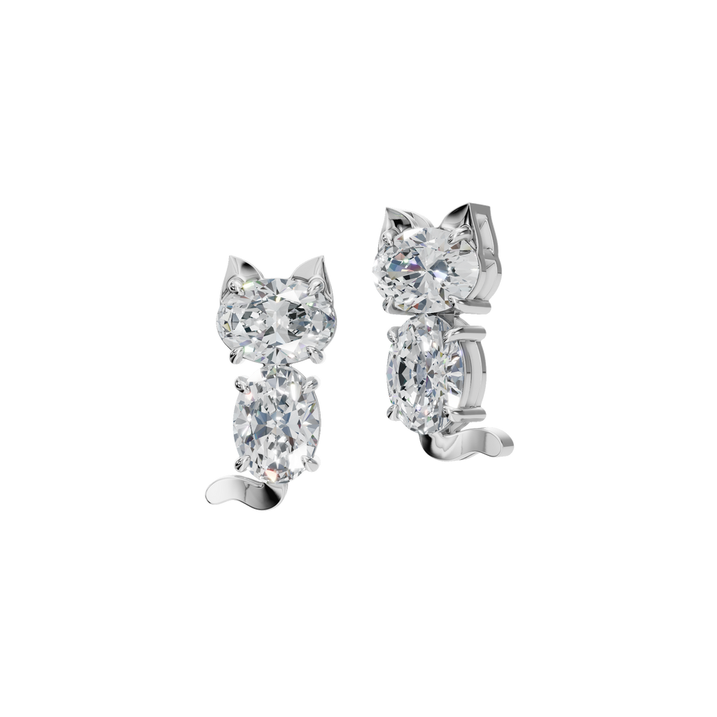 OVAL 2 STONE FANCY EARRING