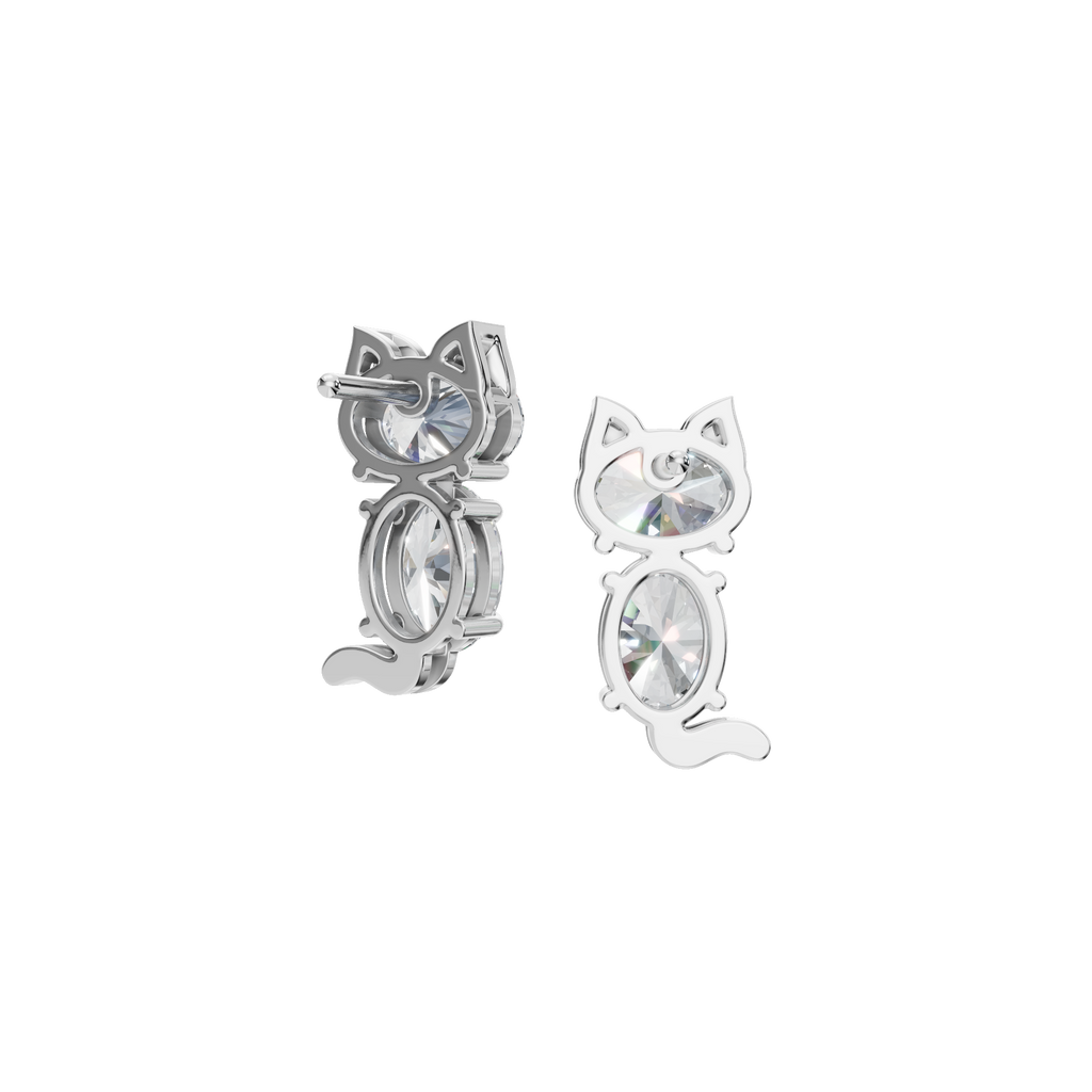 OVAL 2 STONE FANCY EARRING
