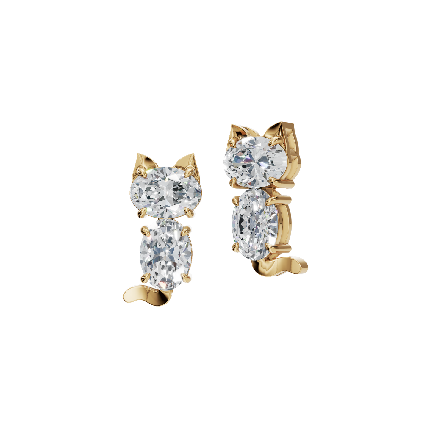 OVAL 2 STONE FANCY EARRING - M&D Signature Jewels