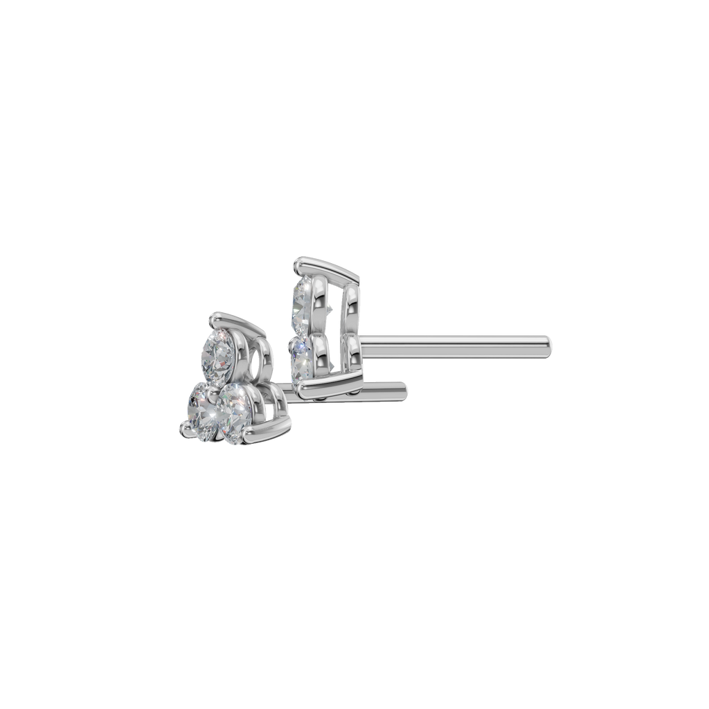 ROUND 3 STONE EARRING
