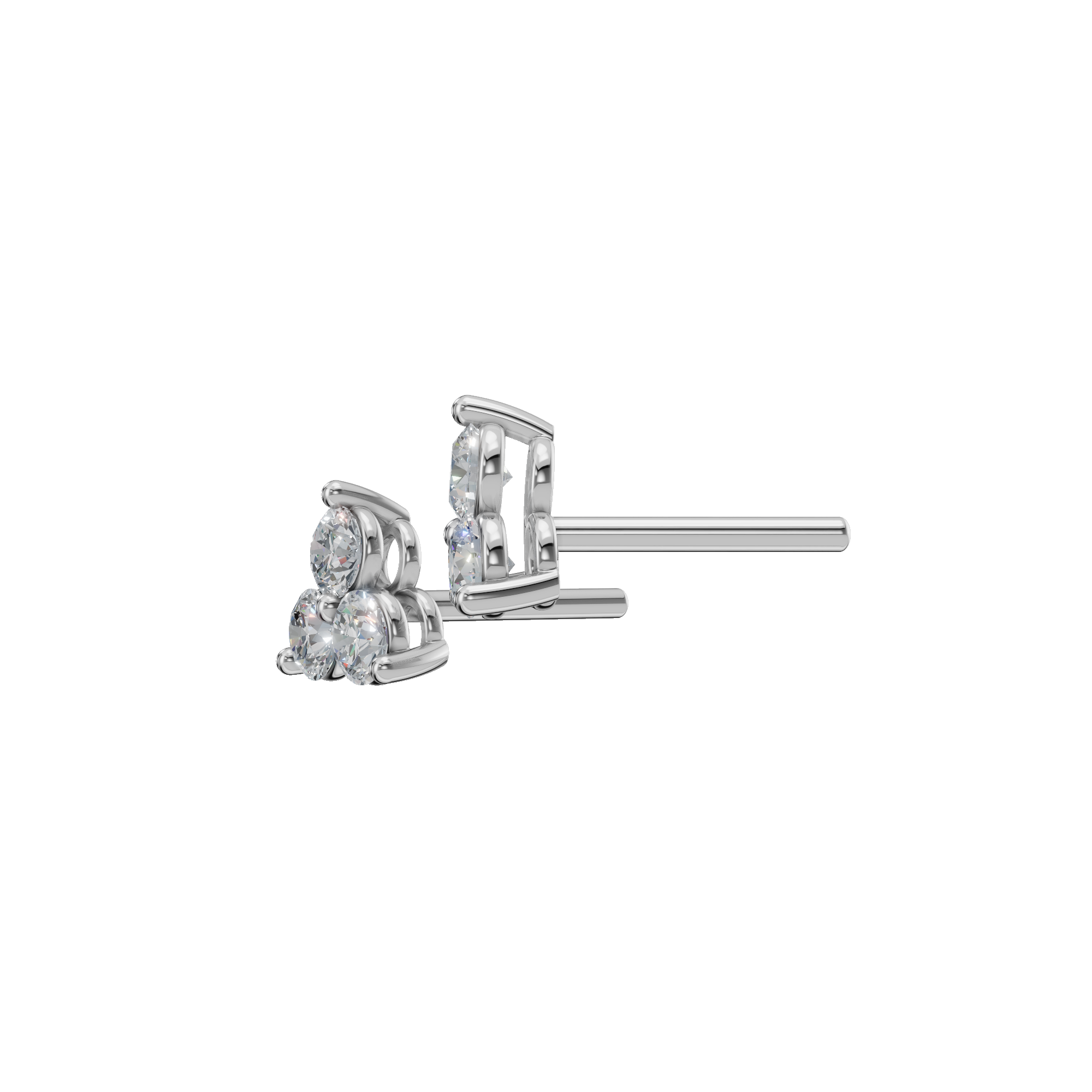 ROUND 3 STONE EARRING