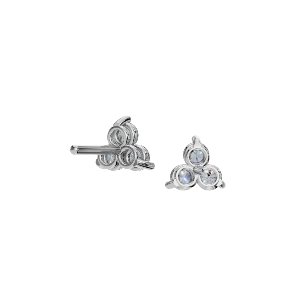 ROUND 3 STONE EARRING
