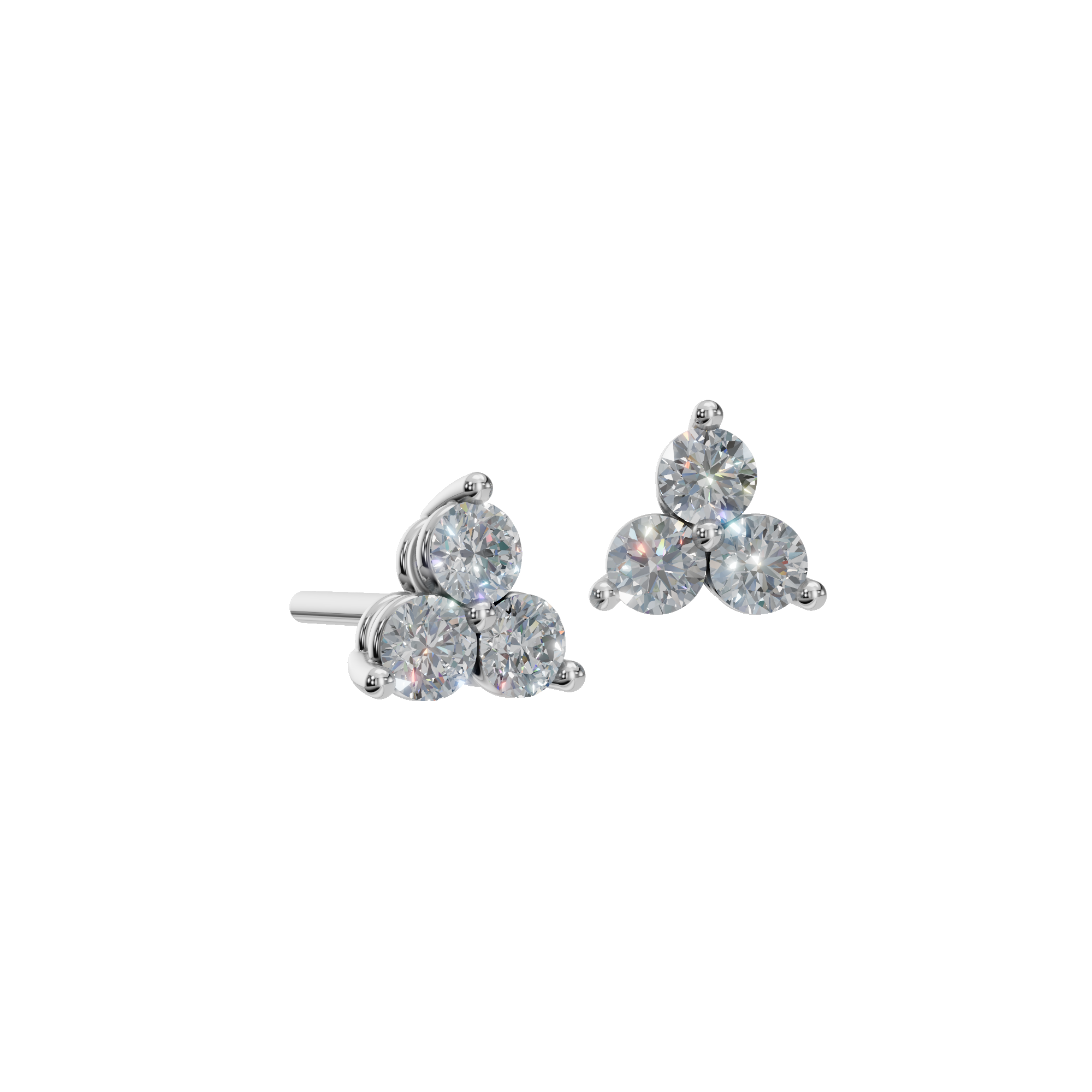 ROUND 3 STONE EARRING