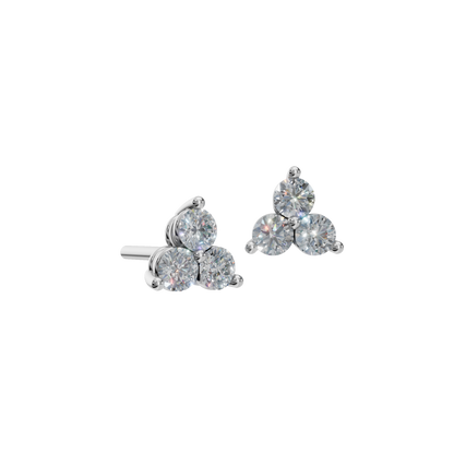 ROUND 3 STONE EARRING - M&D Signature Jewels