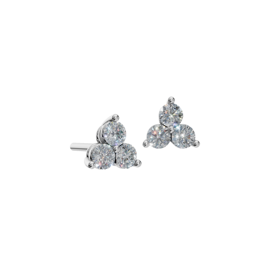 ROUND 3 STONE EARRING