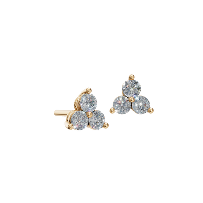 ROUND 3 STONE EARRING - M&D Signature Jewels