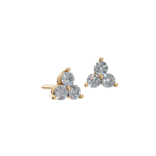ROUND 3 STONE EARRING - M&D Signature Jewels