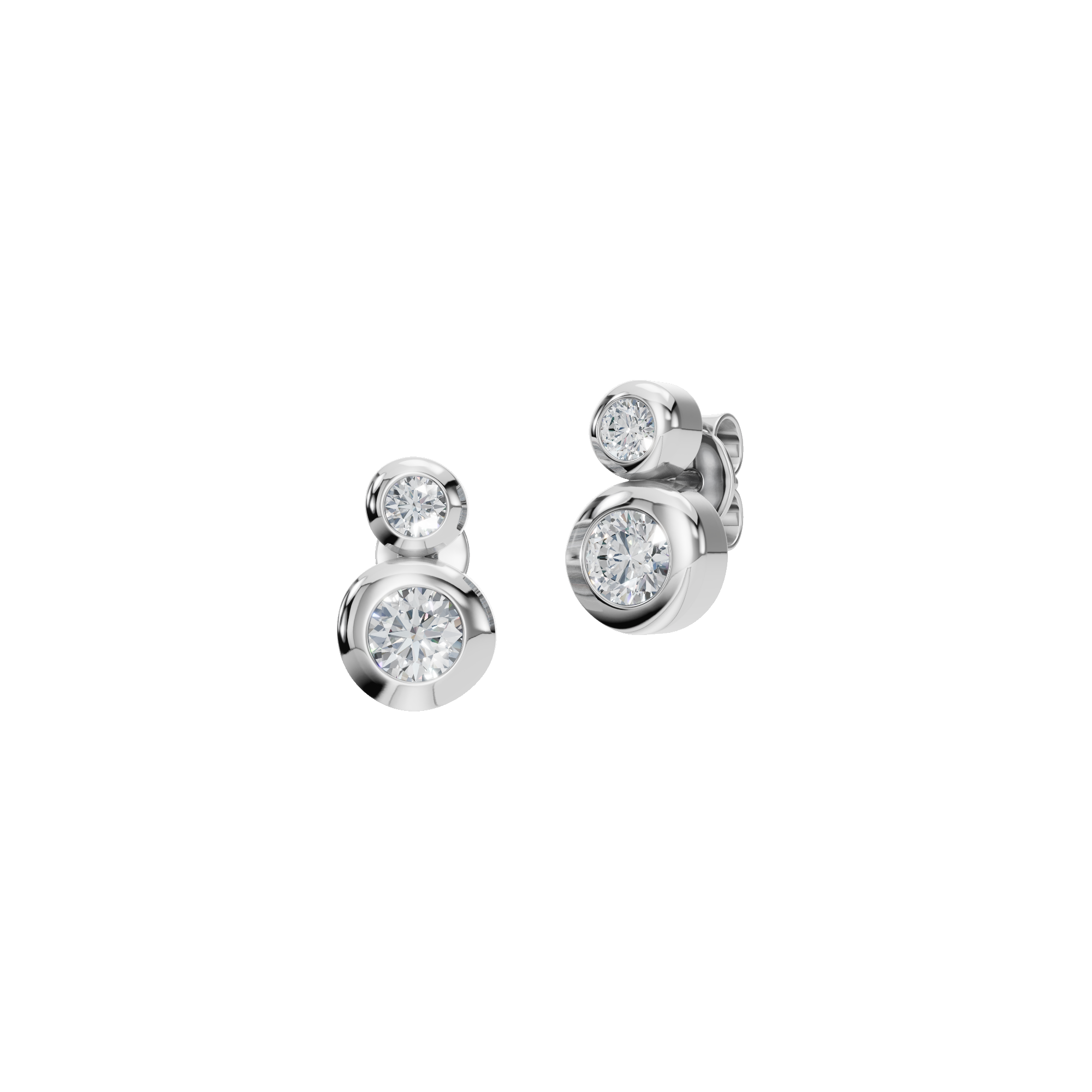 ROUND BEZEL GRADUATED EARRING