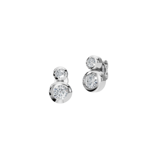 ROUND BEZEL GRADUATED EARRING