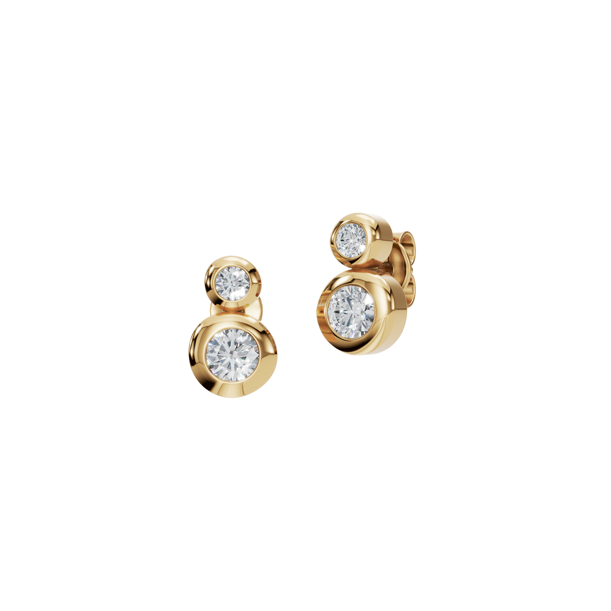 ROUND BEZEL EARRING