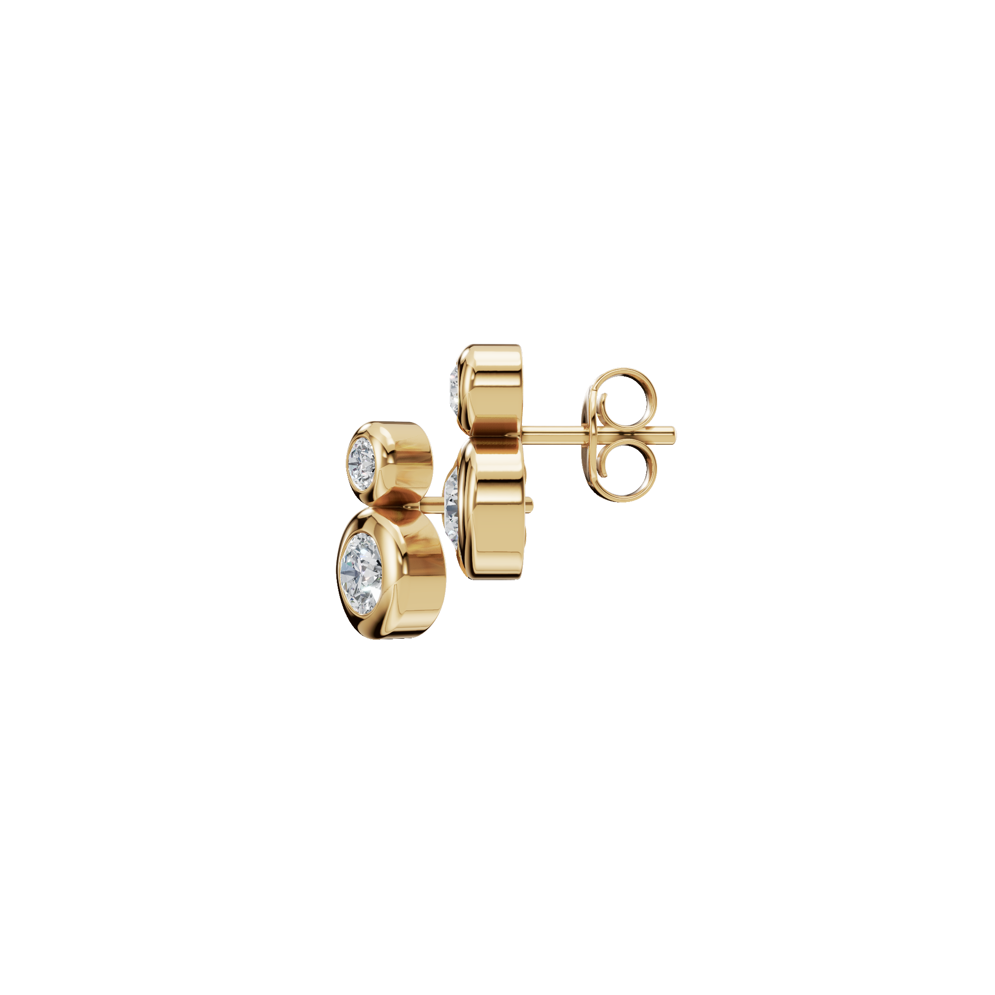 ROUND BEZEL GRADUATED EARRING