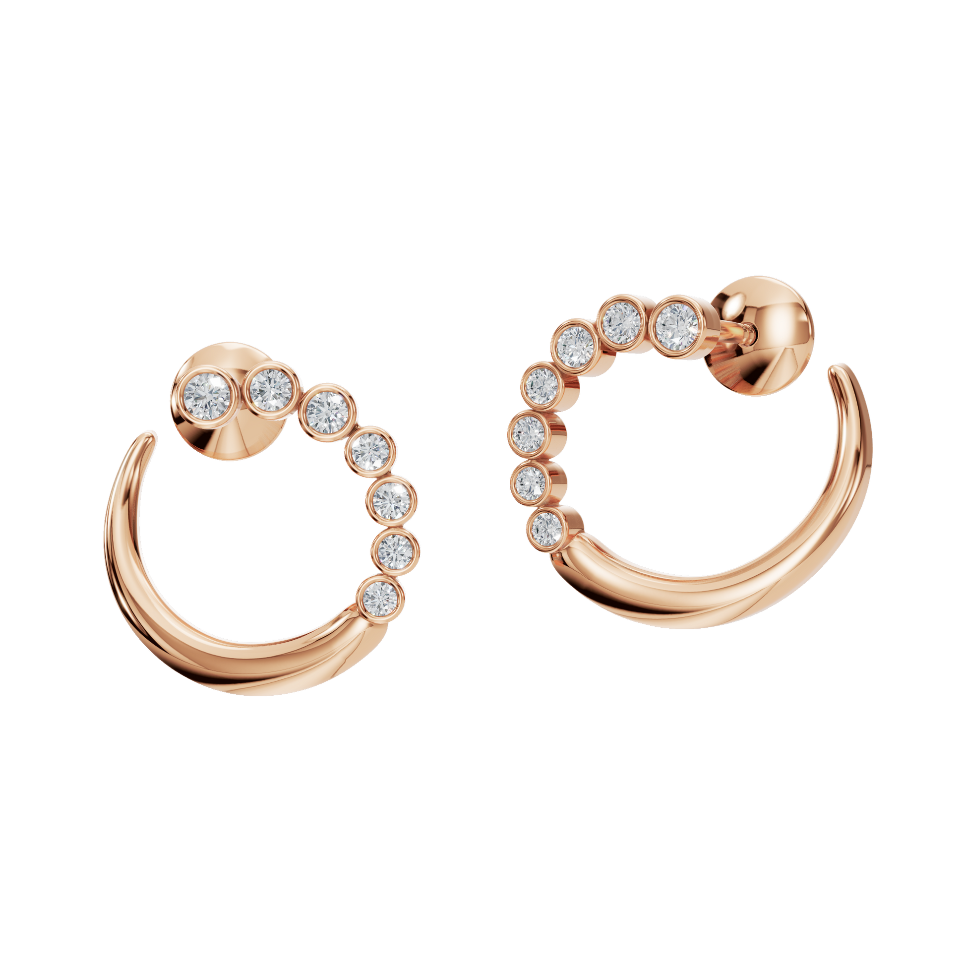 ROUND FANCY BEZEL EARRING - M&D Signature Jewels