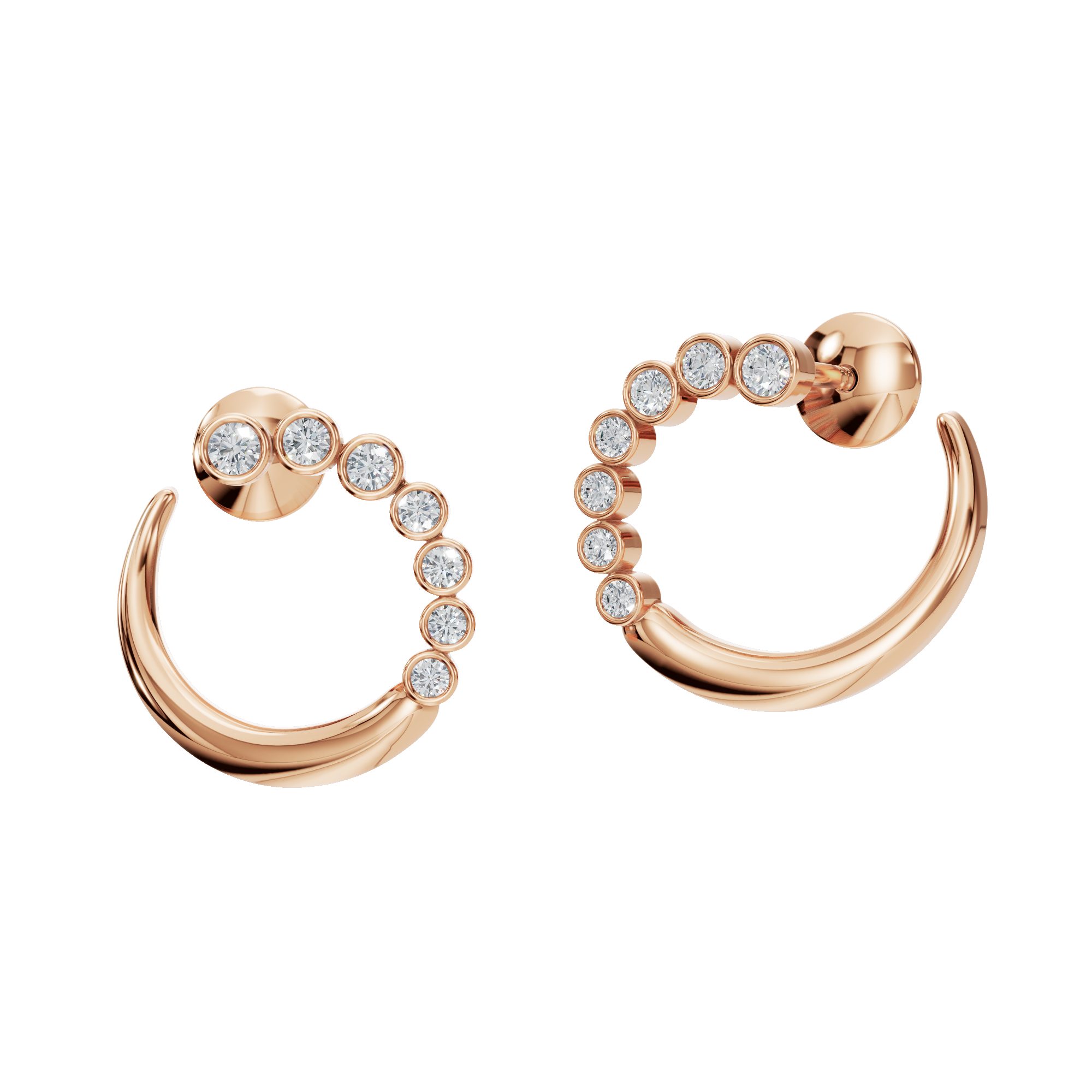 ROUND FANCY BEZEL EARRING