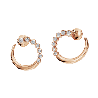 ROUND FANCY BEZEL EARRING - M&D Signature Jewels