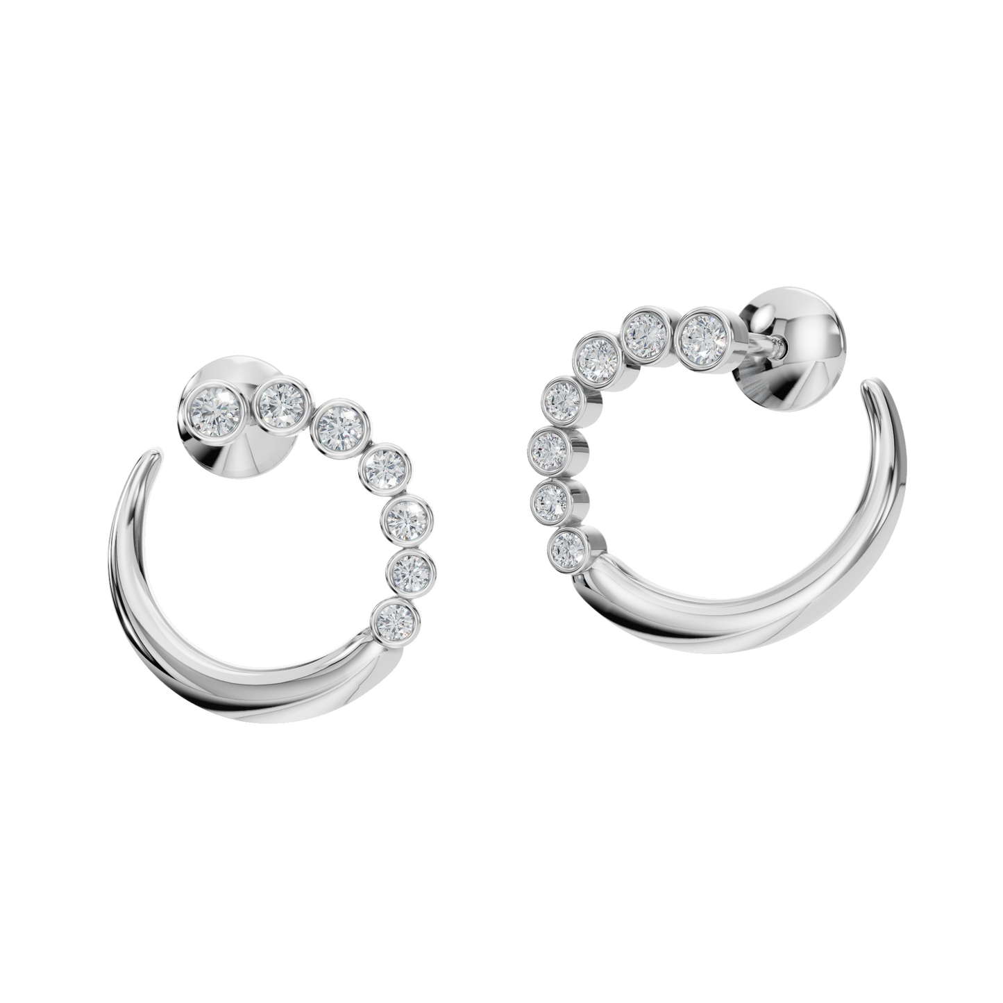 ROUND FANCY BEZEL EARRING - M&D Signature Jewels