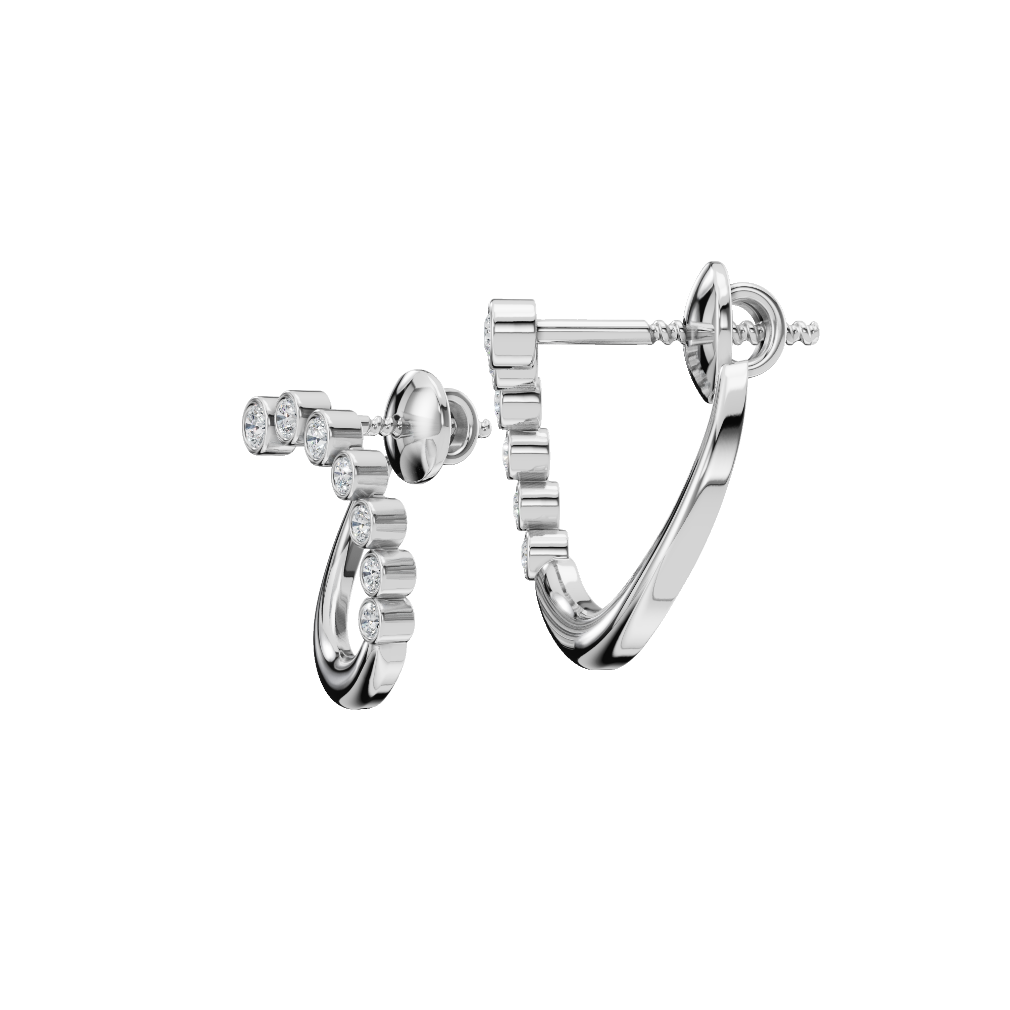 ROUND FANCY BEZEL EARRING