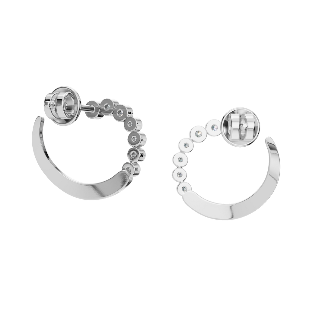 ROUND FANCY BEZEL EARRING