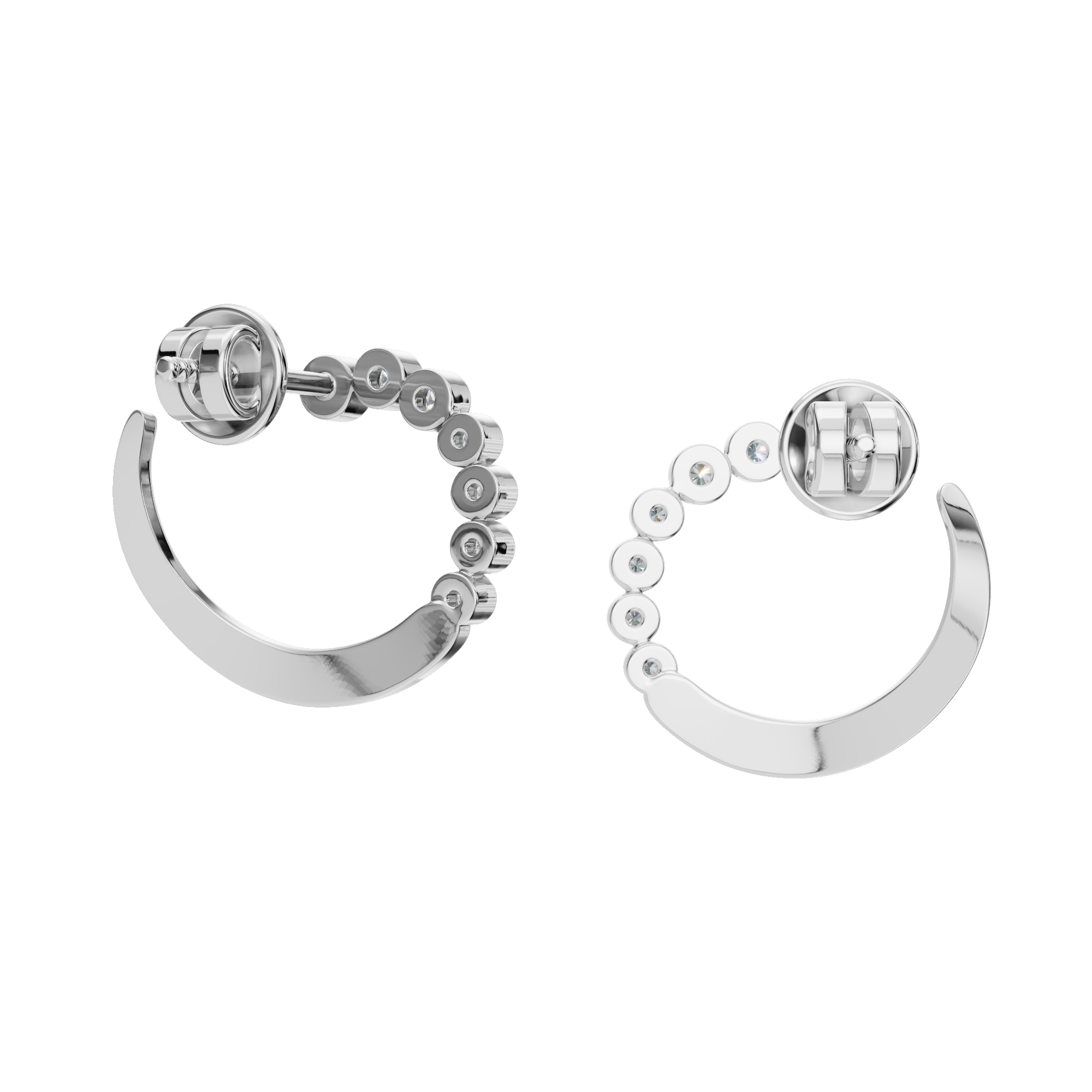 ROUND FANCY BEZEL EARRING