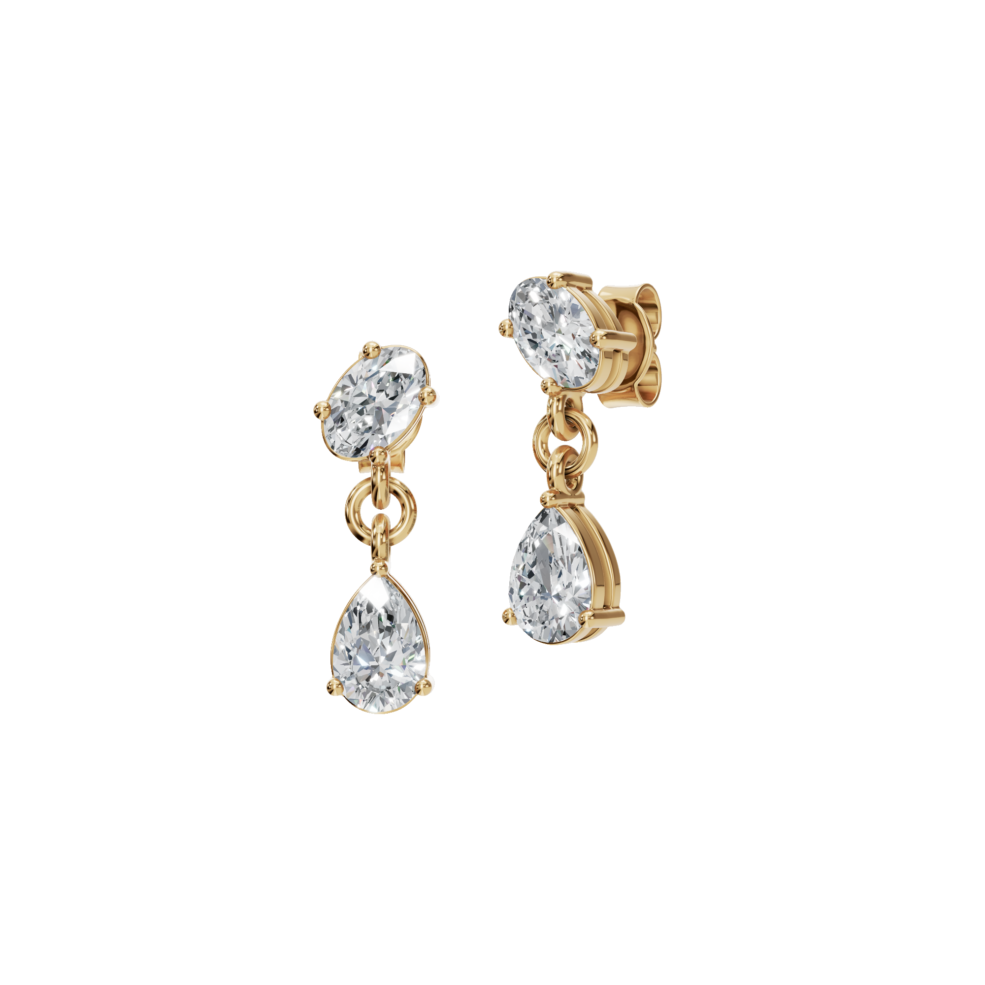OVAL PEAR DROP EARRING