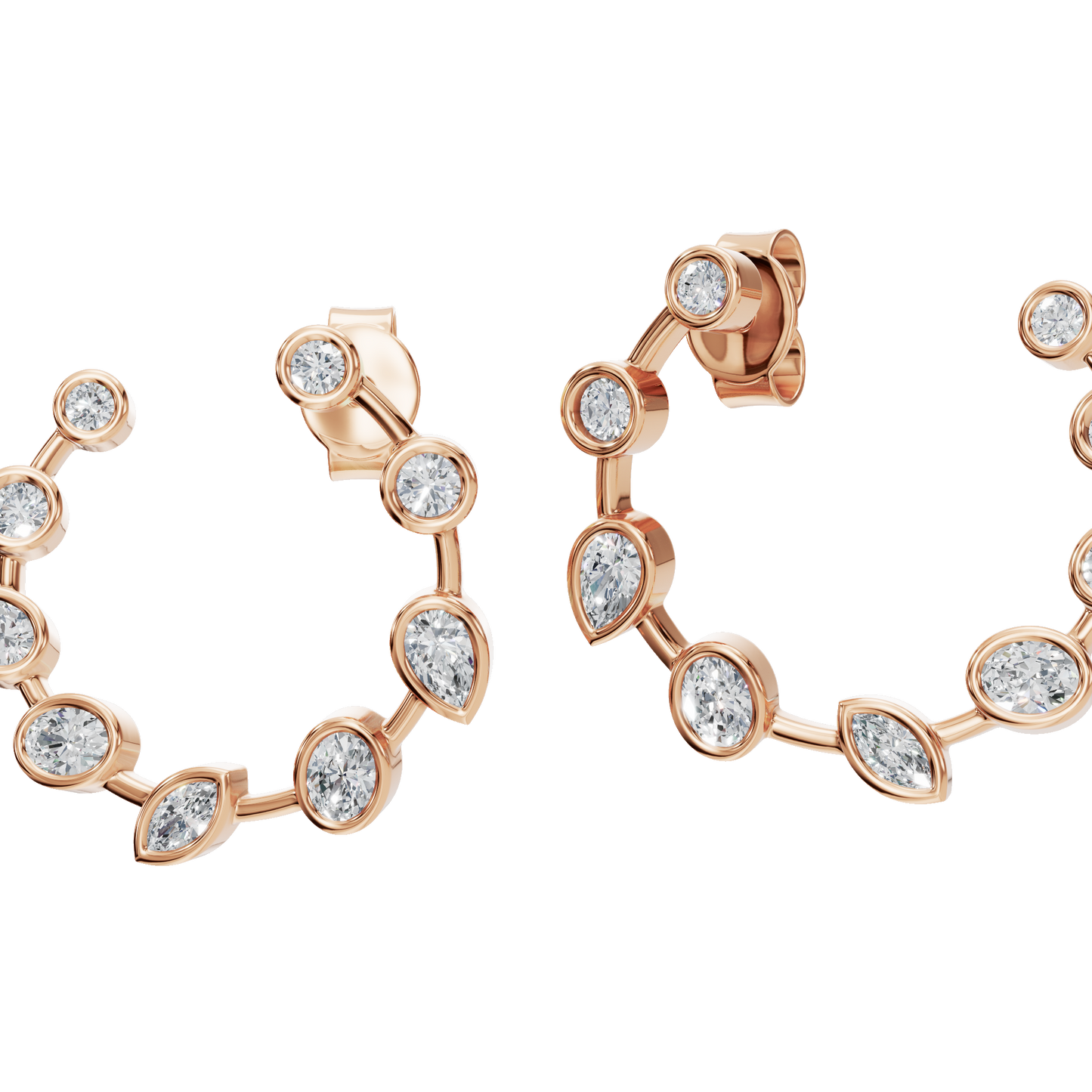 MULTI-SHAPE BEZEL CIRCLE EARRING - M&D Signature Jewels