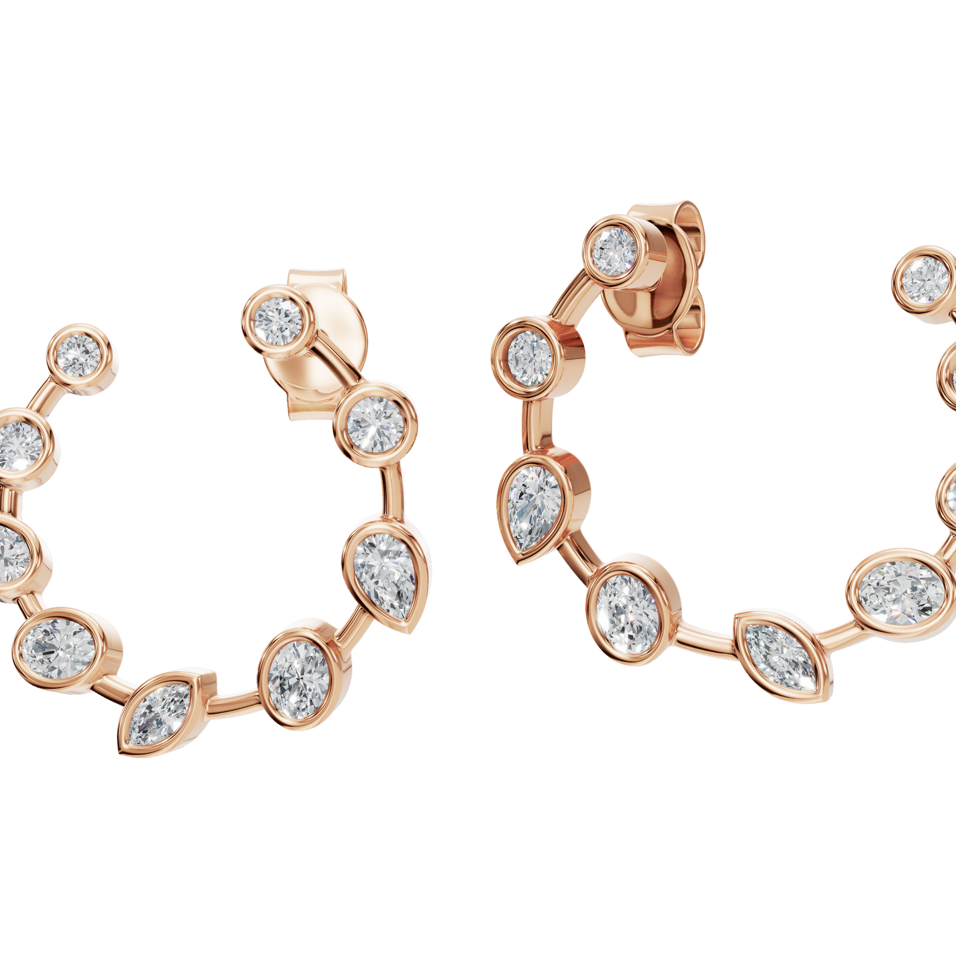 MULTI-SHAPE BEZEL CIRCLE EARRING - M&D Signature Jewels