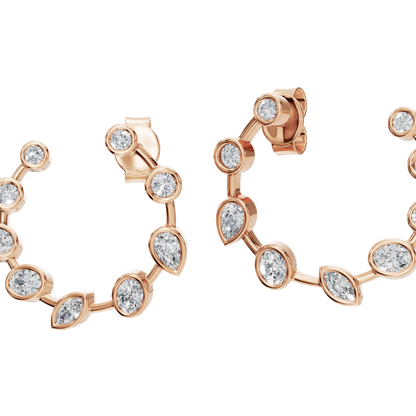 MULTI-SHAPE BEZEL CIRCLE EARRING - M&D Signature Jewels