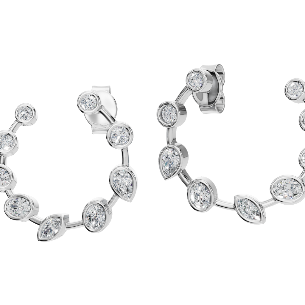 MULTI-SHAPE BEZEL CIRCLE EARRING