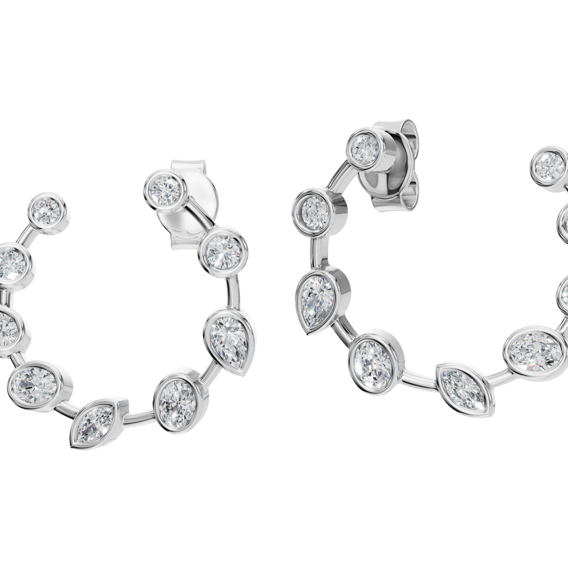 MULTI-SHAPE BEZEL CIRCLE EARRING - M&D Signature Jewels