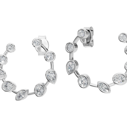 MULTI-SHAPE BEZEL CIRCLE EARRING - M&D Signature Jewels