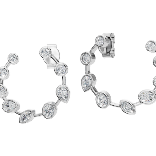 MULTI-SHAPE BEZEL CIRCLE EARRING