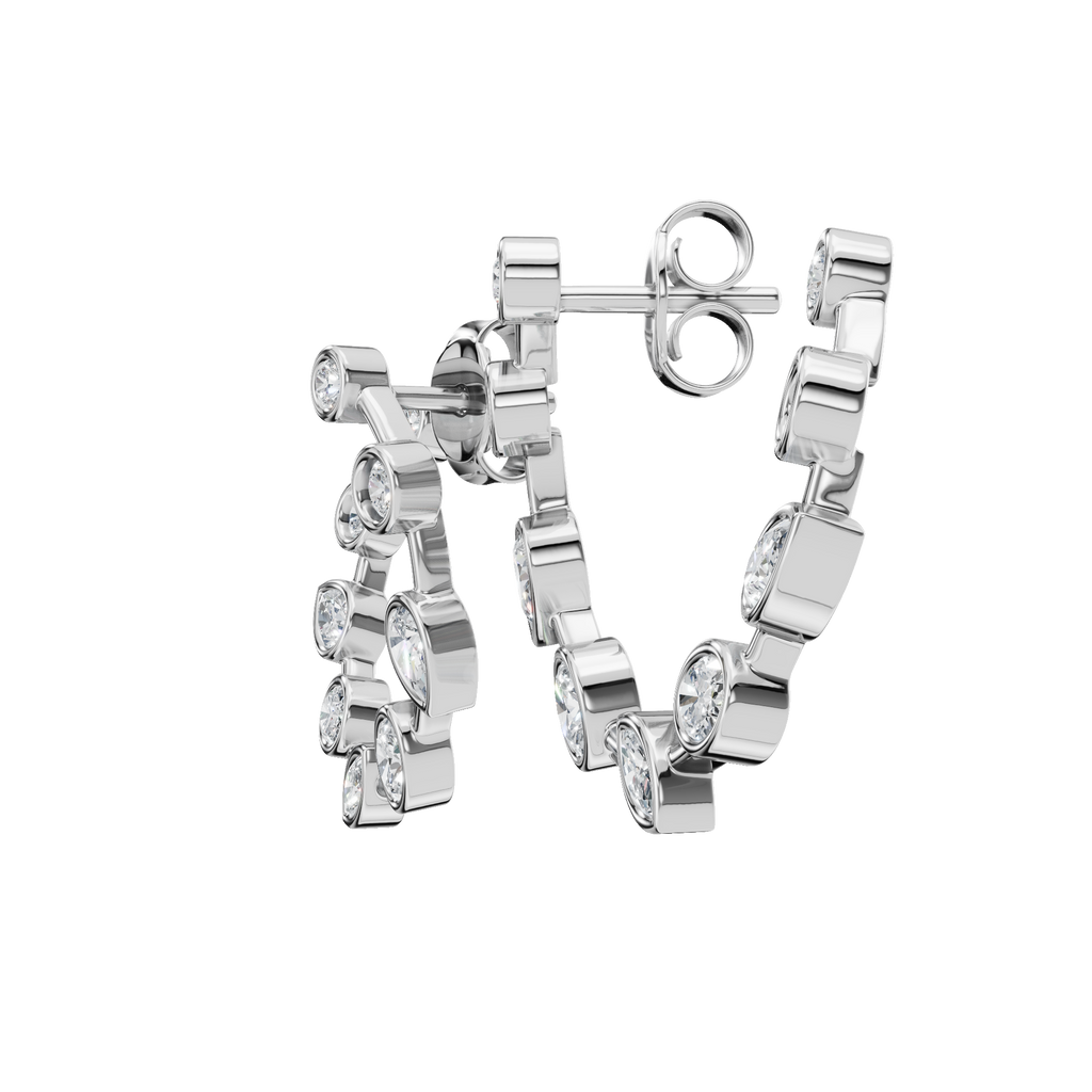MULTI-SHAPE BEZEL CIRCLE EARRING