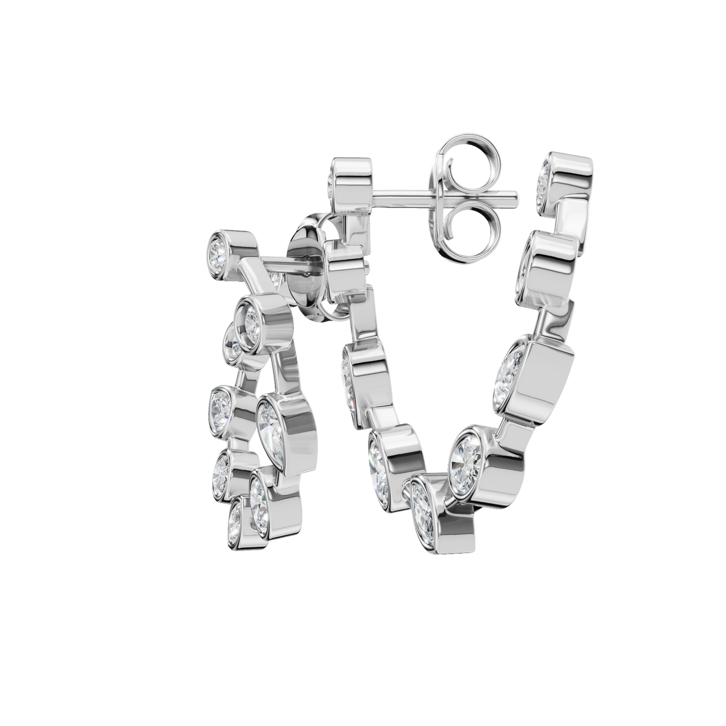 MULTI-SHAPE BEZEL CIRCLE EARRING - M&D Signature Jewels