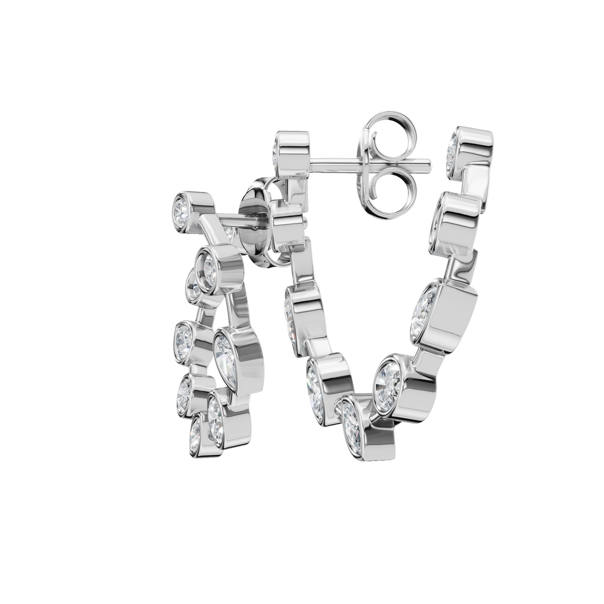 MULTI-SHAPE BEZEL CIRCLE EARRING - M&D Signature Jewels