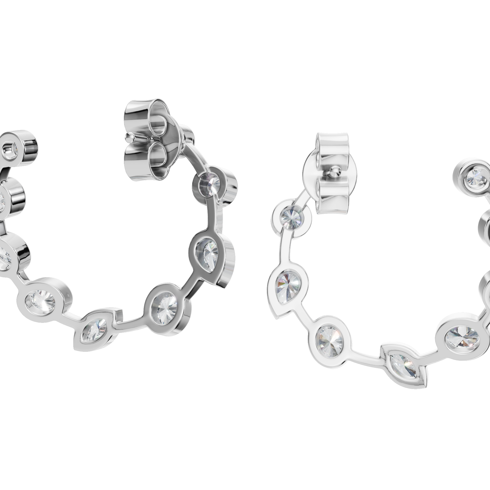 MULTI-SHAPE BEZEL CIRCLE EARRING