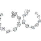 MULTI-SHAPE BEZEL CIRCLE EARRING
