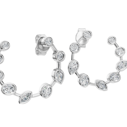 MULTI-SHAPE BEZEL CIRCLE EARRING - M&D Signature Jewels