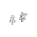 BAGUETTE ROUND EARRING