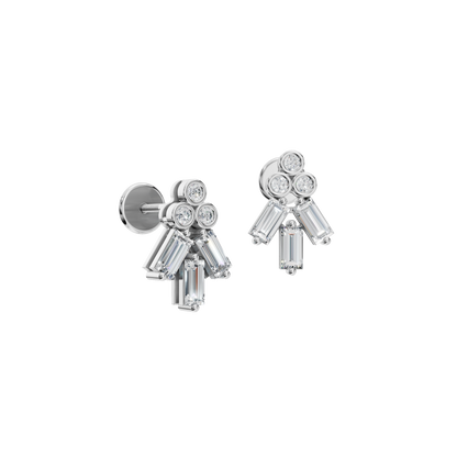 BAGUETTE ROUND EARRING - M&D Signature Jewels