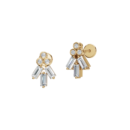 BAGUETTE ROUND EARRING - M&D Signature Jewels