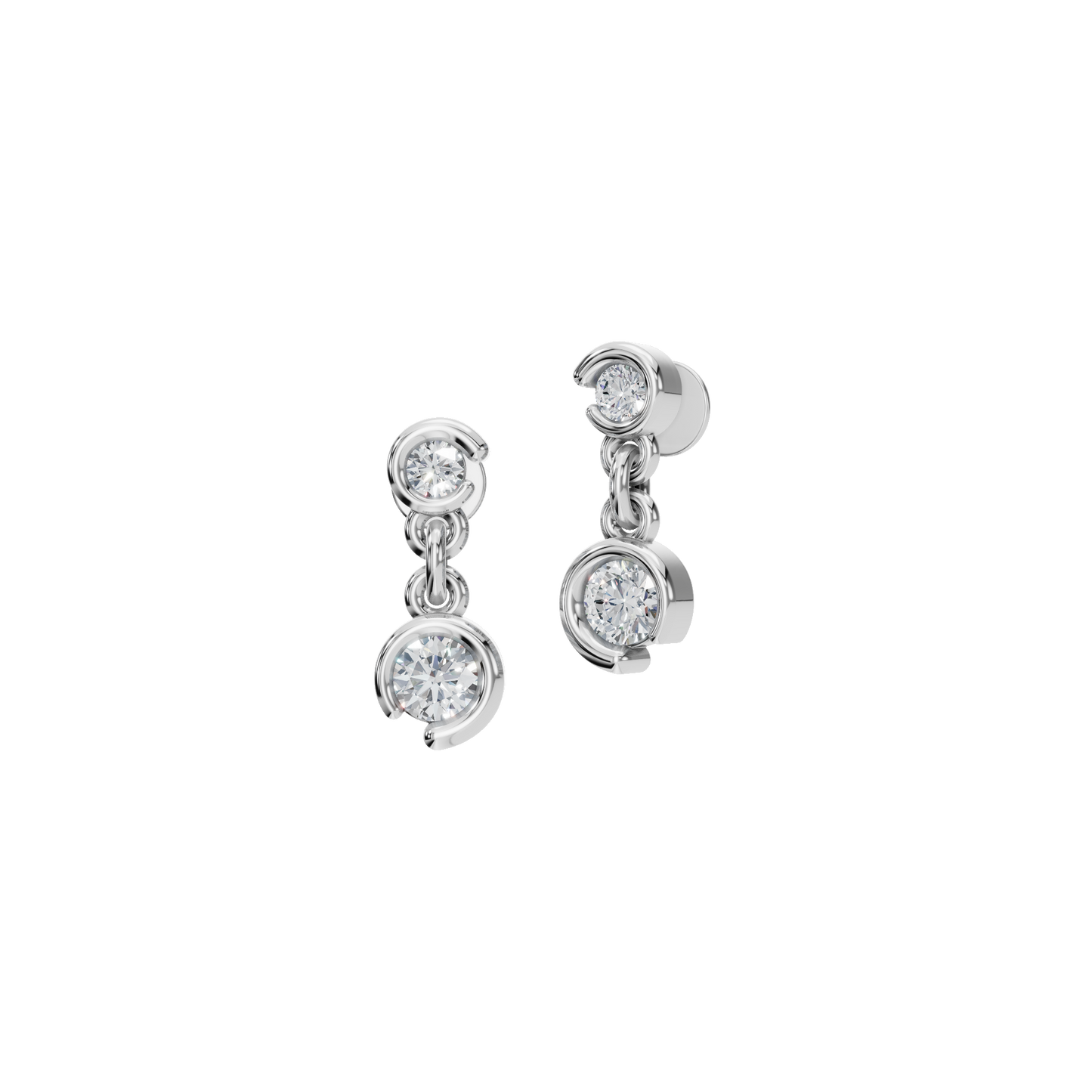 ROUND TWO STONE DROP EARRING - M&D Signature Jewels