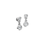 ROUND TWO STONE DROP EARRING
