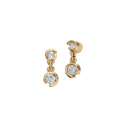 ROUND TWO STONE DROP EARRING - M&D Signature Jewels