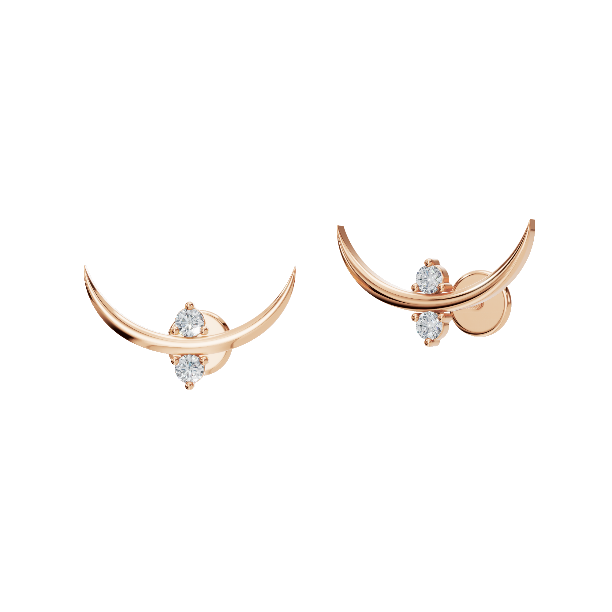 CRESCENT ROUND EARRING