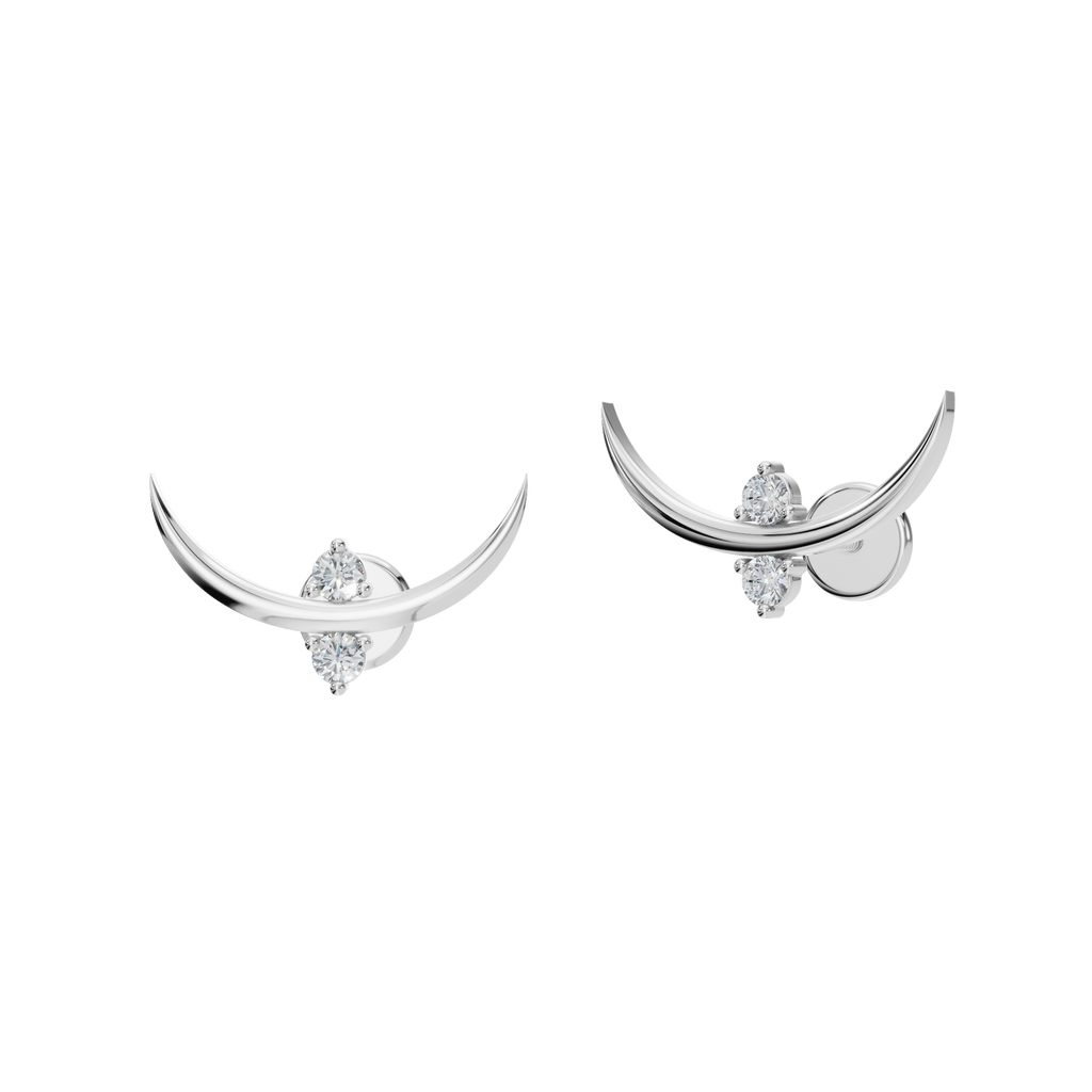 CRESCENT ROUND EARRING