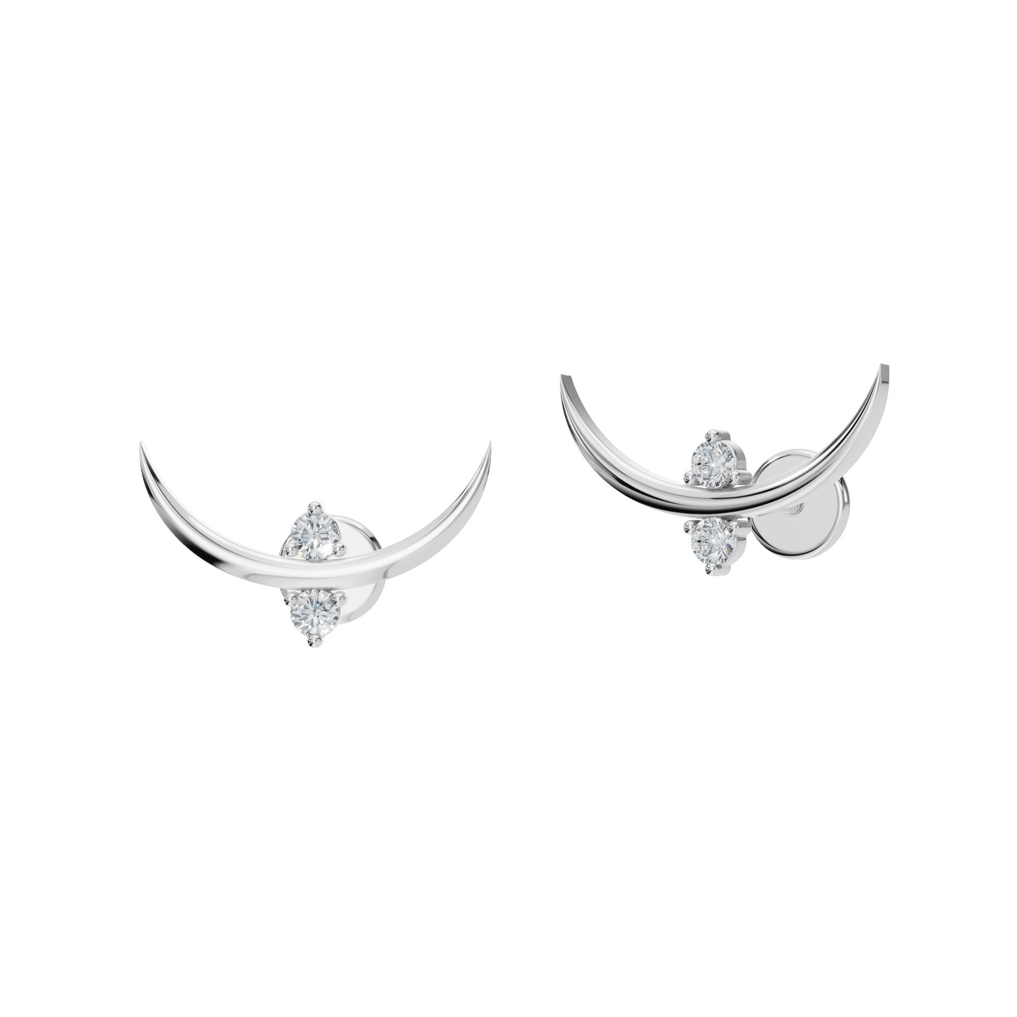 CRESCENT ROUND EARRING