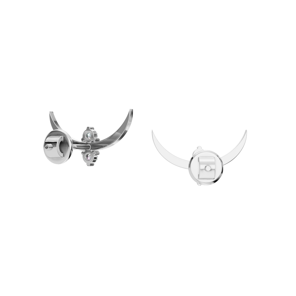CRESCENT ROUND EARRING