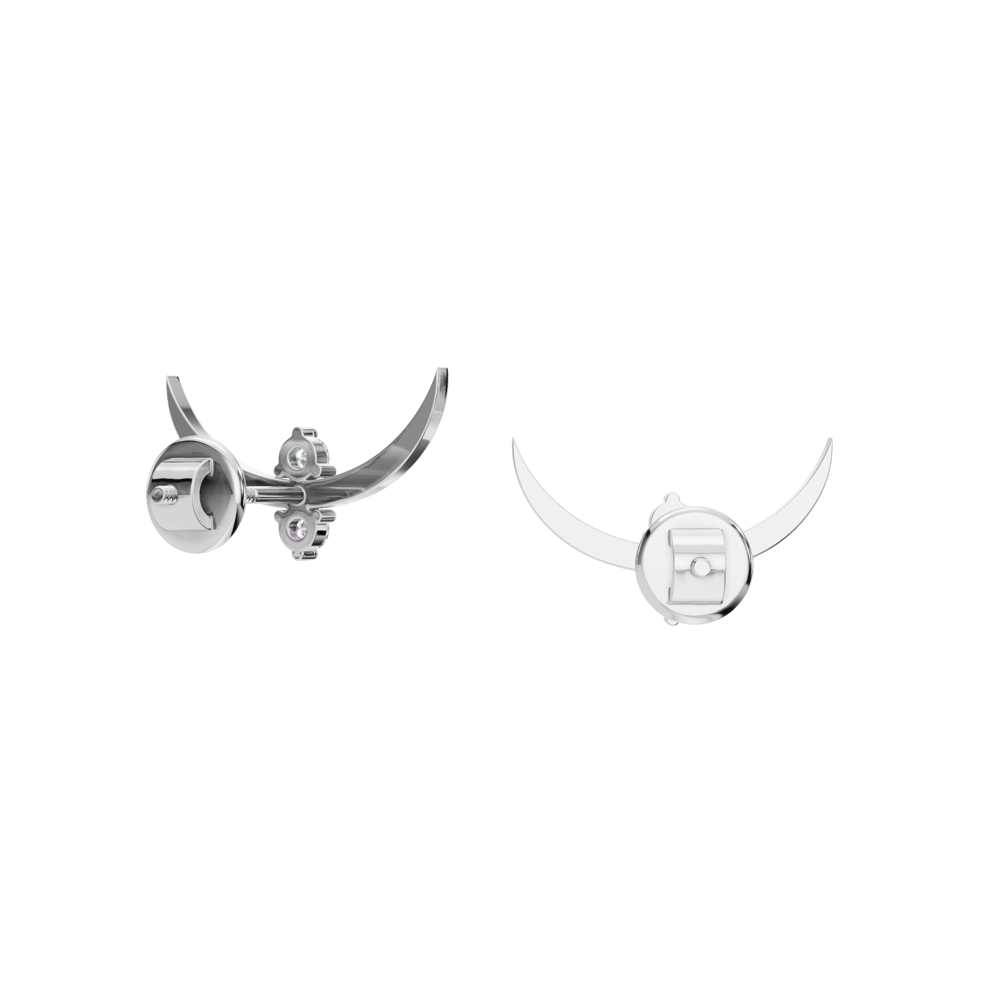 CRESCENT ROUND EARRING